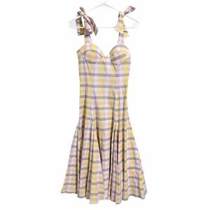 Paper London Mona Dress Some Like It Neon Seersucker Women's Size 4